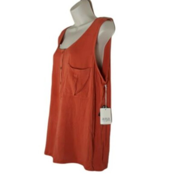 a.n.a a new approach blouse Women's Size XX Large Sleeveless Top Burnt Ochre - Picture 2 of 6
